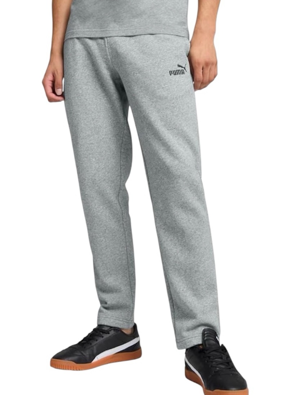 Puma Essentials Logo Medium Heather Gray Fleece Joggers